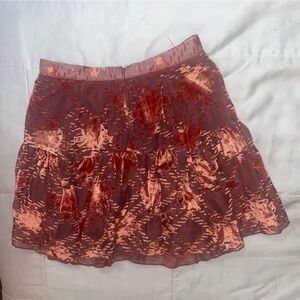 Vera Burnout Velvet Flippy Mini Skirt Size Small Skater Skirt Urban Outfitters